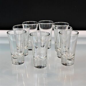 Tequila Shooter 8 Shot Glasses Clear Glass Thick